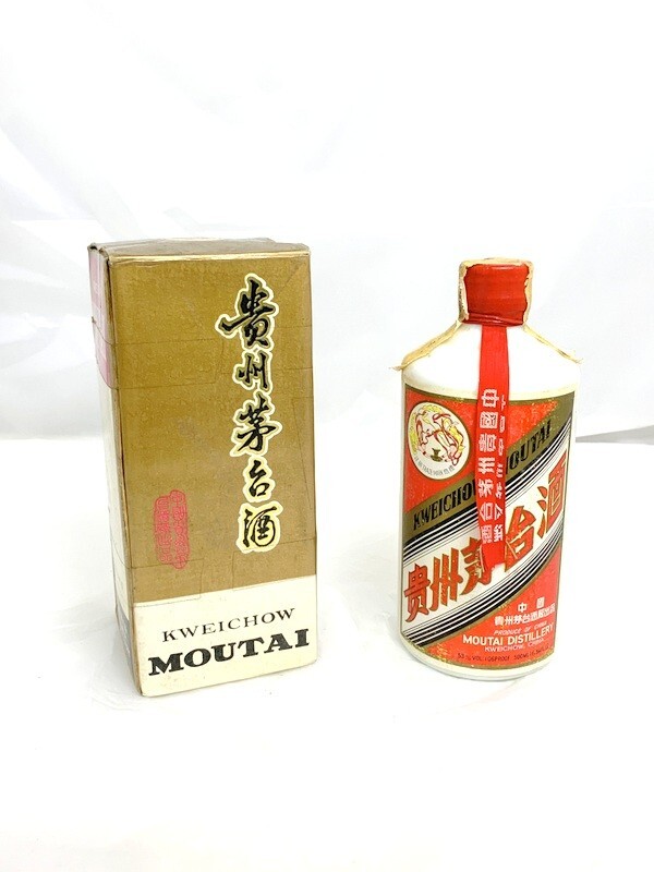 1円スタート 貴州茅台酒 KWEICHOW MOUTAI マオタイ 中国酒 天女ラベル 重量約986g 年代不明 500ml 53％ 未開栓 箱付 4E02