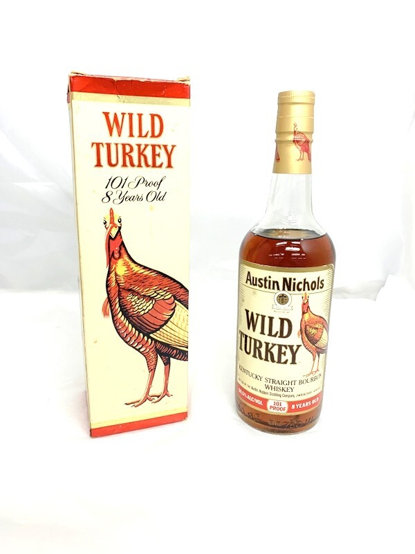 1000円スタート ウイスキー バーボン ワイルドターキー 8年 101プルーフ WILD TURKEY 8 years old 101PROOF 750ml 50.5% 未開栓 箱付 4E01