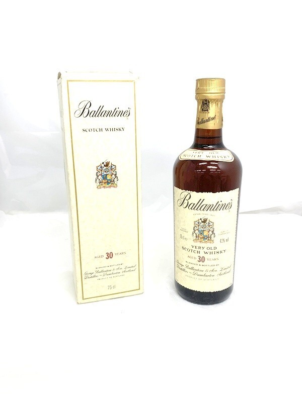 1000円スタート ウイスキー スコッチ バランタイン 30年 ベリーオールド 金キャップ 青旗 BALLANTINE'S 750ml 43% 未開栓 箱付 4E04