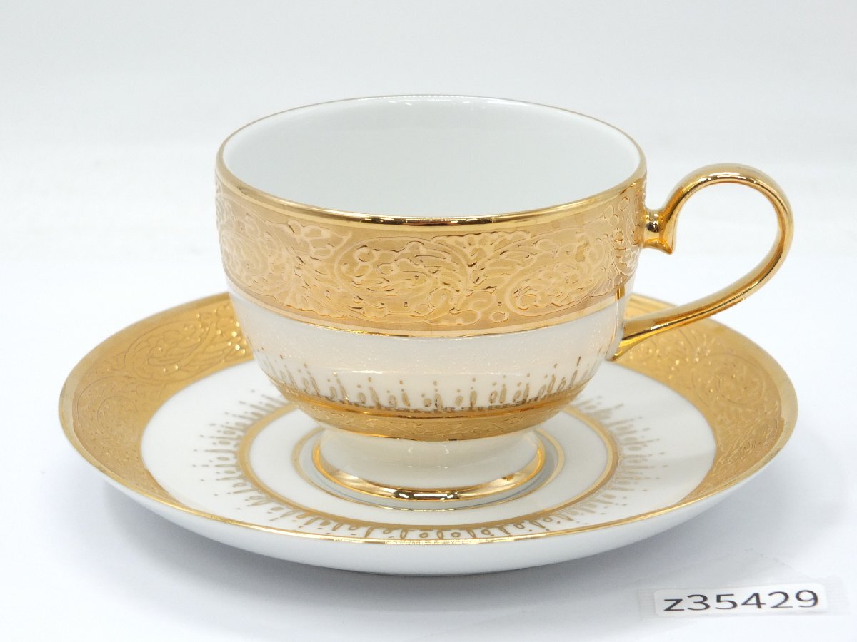 【z35429】美品 タイ 伝統磁器 ベンジャロン焼き カップ＆ソーサー 金彩 格安スタート