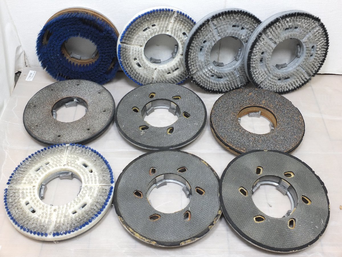 【i1440】ポリッシャーパッド ブラシ 直径約37cm-38cmプレート約21cm 7点・プレート約18cm 3点 業務用 合計10点まとめ 格安スタート