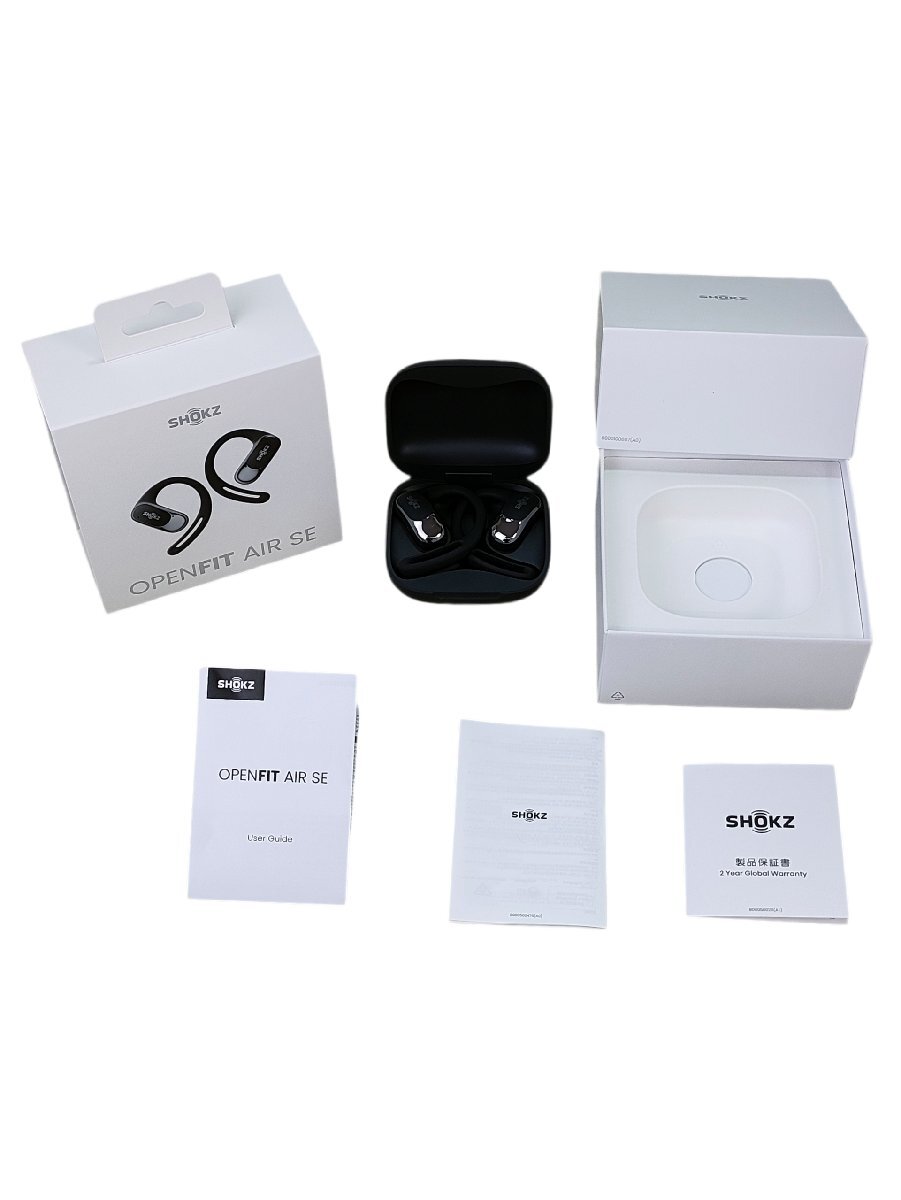 ５　美品 Shokz ショックス OpenFit Air SE オープンイヤー型イヤホン Black ブラック SKZ-EP-000052 T511 Bluetooth ワイヤレス