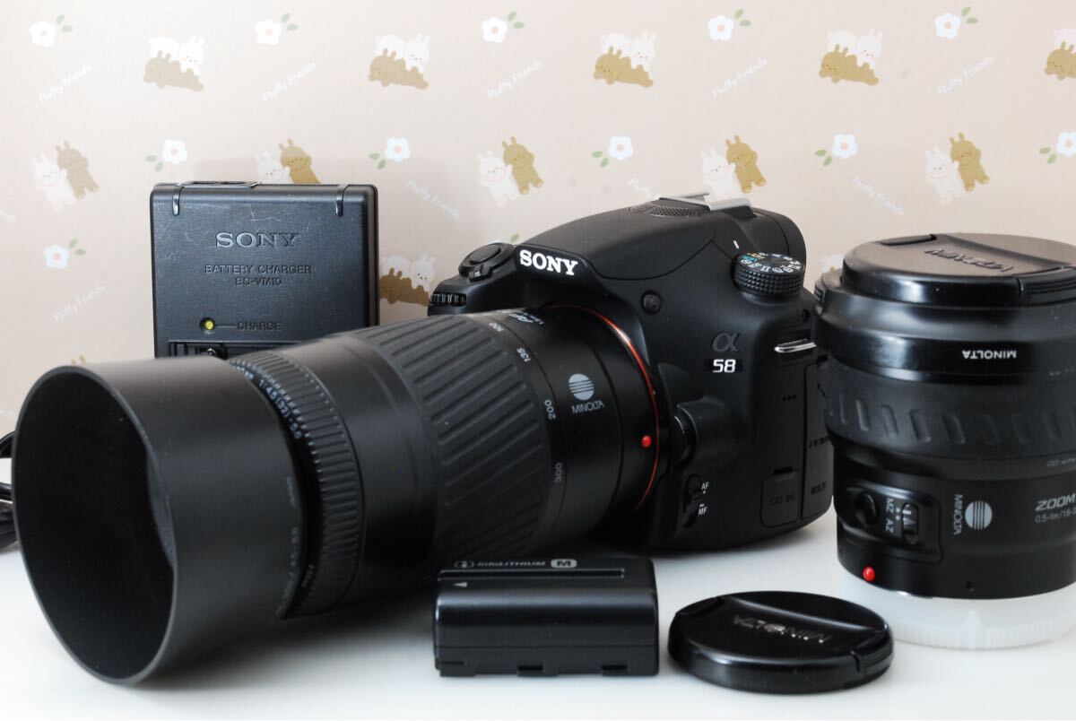 1円〜★美品★SONY α58★おまけレンズ2本付き★高性能デジタル一眼レフカメラ