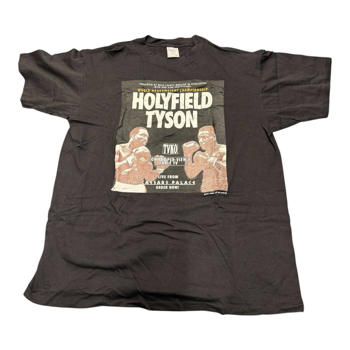 Vintage Holyfield vs Tyson T-Shirt Boxing Fight Tee 90s USA ホリフィールド vs タイソン Tシャツ ヴィンテージ ボクシング 90s 当時物