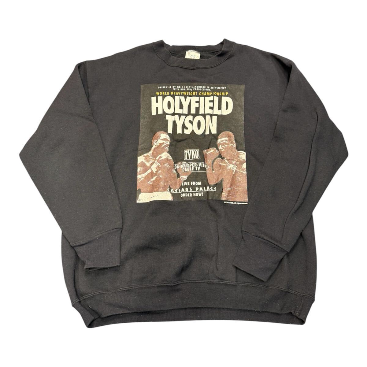 Holyfield vs Tyson Vintage Sweatshirt XL 90s USA Boxing Fight Rare ホリフィールド vs タイソン スウェット XL ヴィンテージ 90s USA製