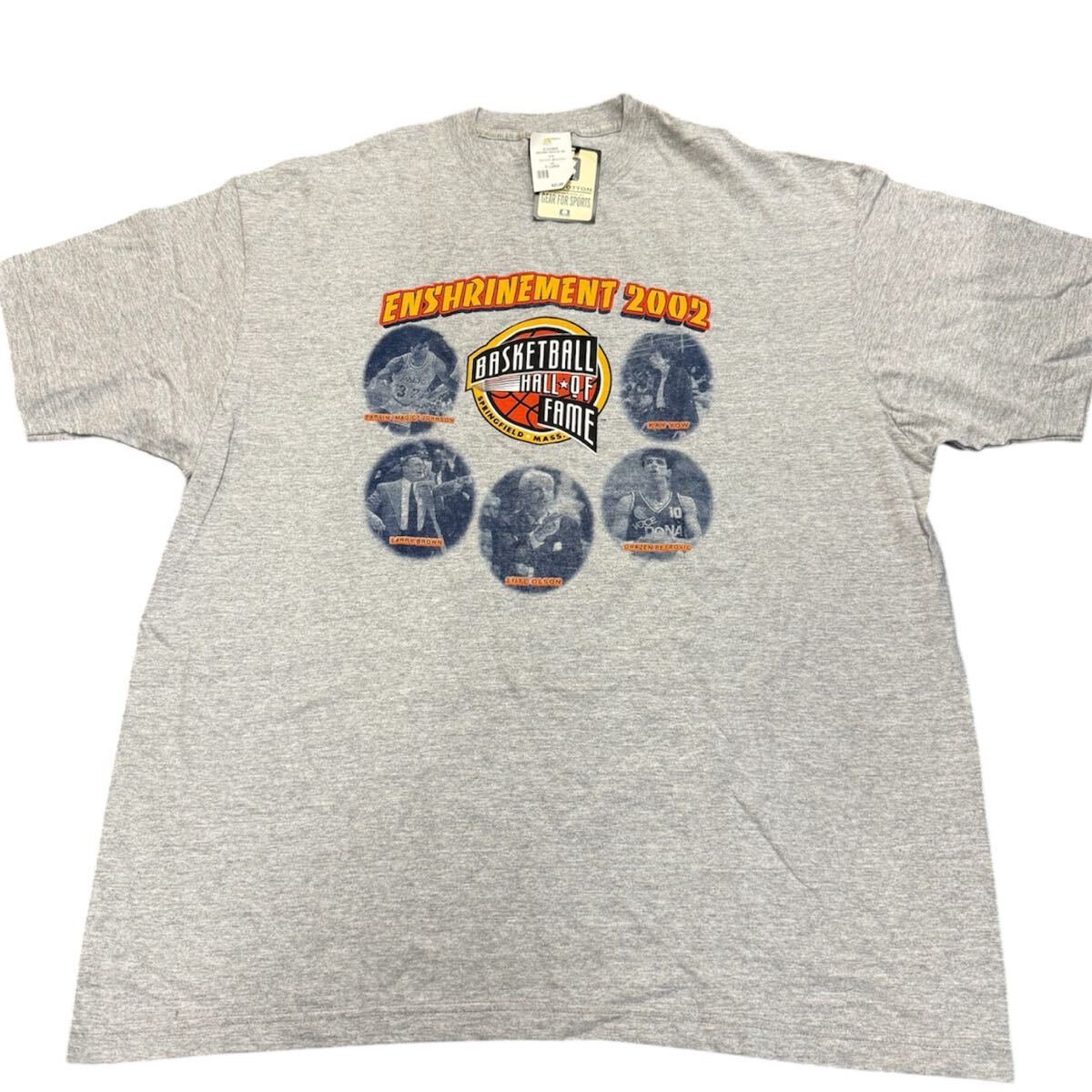 Vintage 2002 Basketball Hall of Fame Enshrinement T Shirt XL New w/Tag Gray USA 未使用 Basketball Hall of Fame 2002 ヴィンテージ