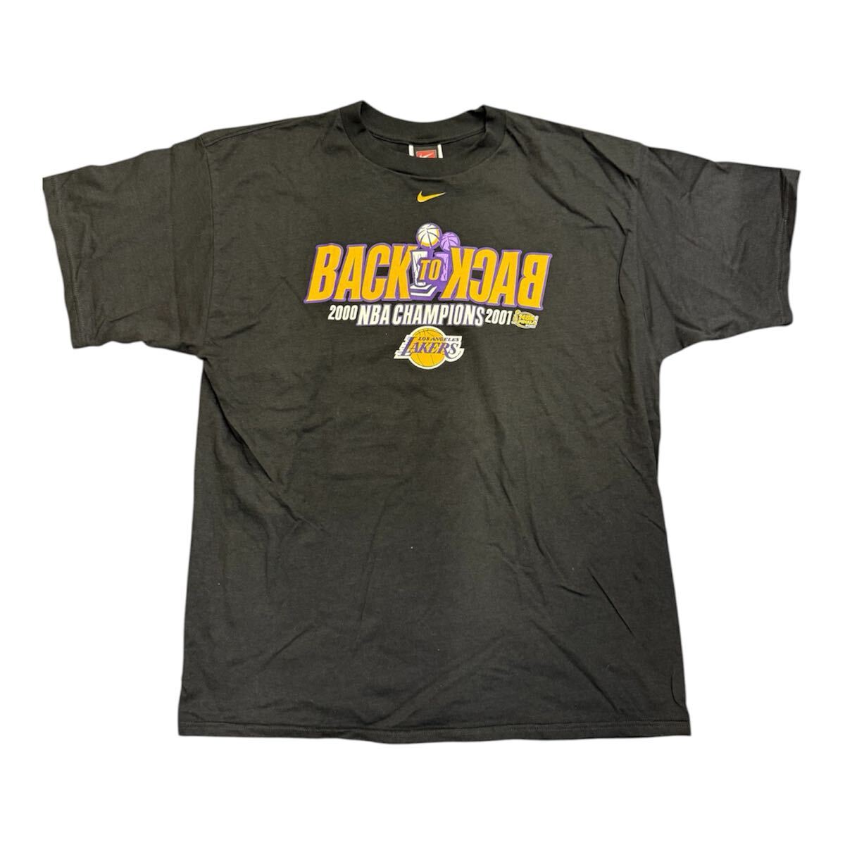 Nike LA Lakers Back to Back 2000 2001 NBA Champions T Shirt Black L NIKE レイカーズ 2連覇 2000 2001 NBAチャンピオンTシャツ Lサイズ
