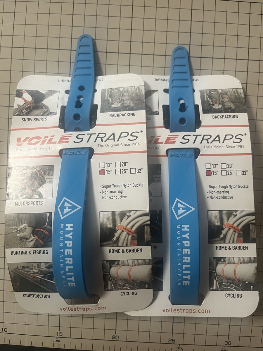 HYPERLITE MOUNTAIN GEAR ハイパーライトマウンテンギア　VOILE STRAPS ボレーストラップ　15インチ　ブルー　2本セット　HMG