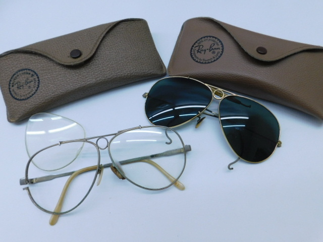 ★小3273 レイバン RayBan Ray-Ban サングラス メガネ フレーム 2点 ジャンク シューター?SHOOTER RB3138? アビエイター? 92603301