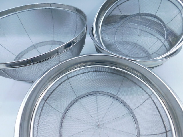 ★小3323 ザル 4個まとめて 水切り ざる ステンレス 調理器具 厨房 業務用 12603231