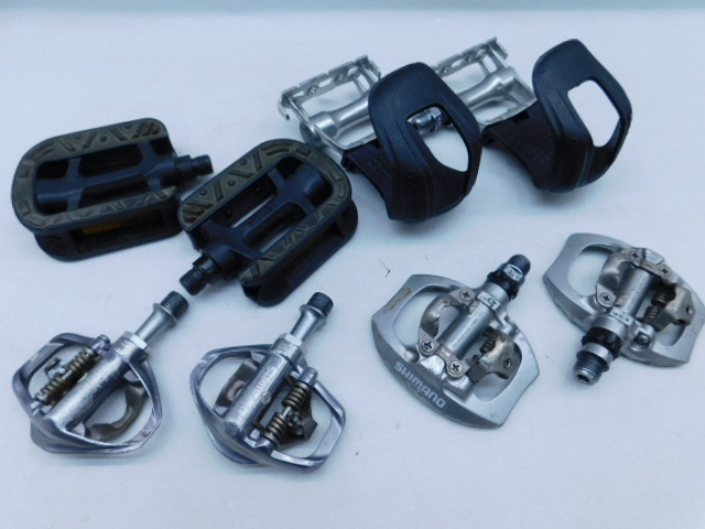 ★小3341 自転車 ペダル まとめて シマノ ピンディングペダル PD-A530 SPDペダル Zefal Wellgo LU-206 部品 パーツ 12603311