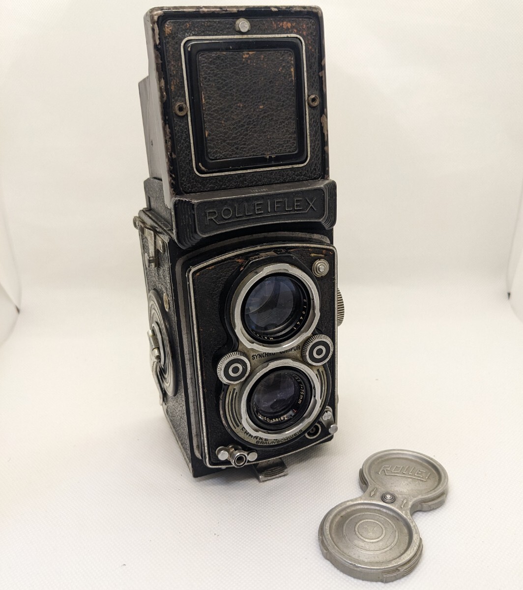 ROLLEIFLEX ローライフレックス Tessar テッサー F3.5 75mm シャッターok 動作未確認 ジャンク品【CAL-02】