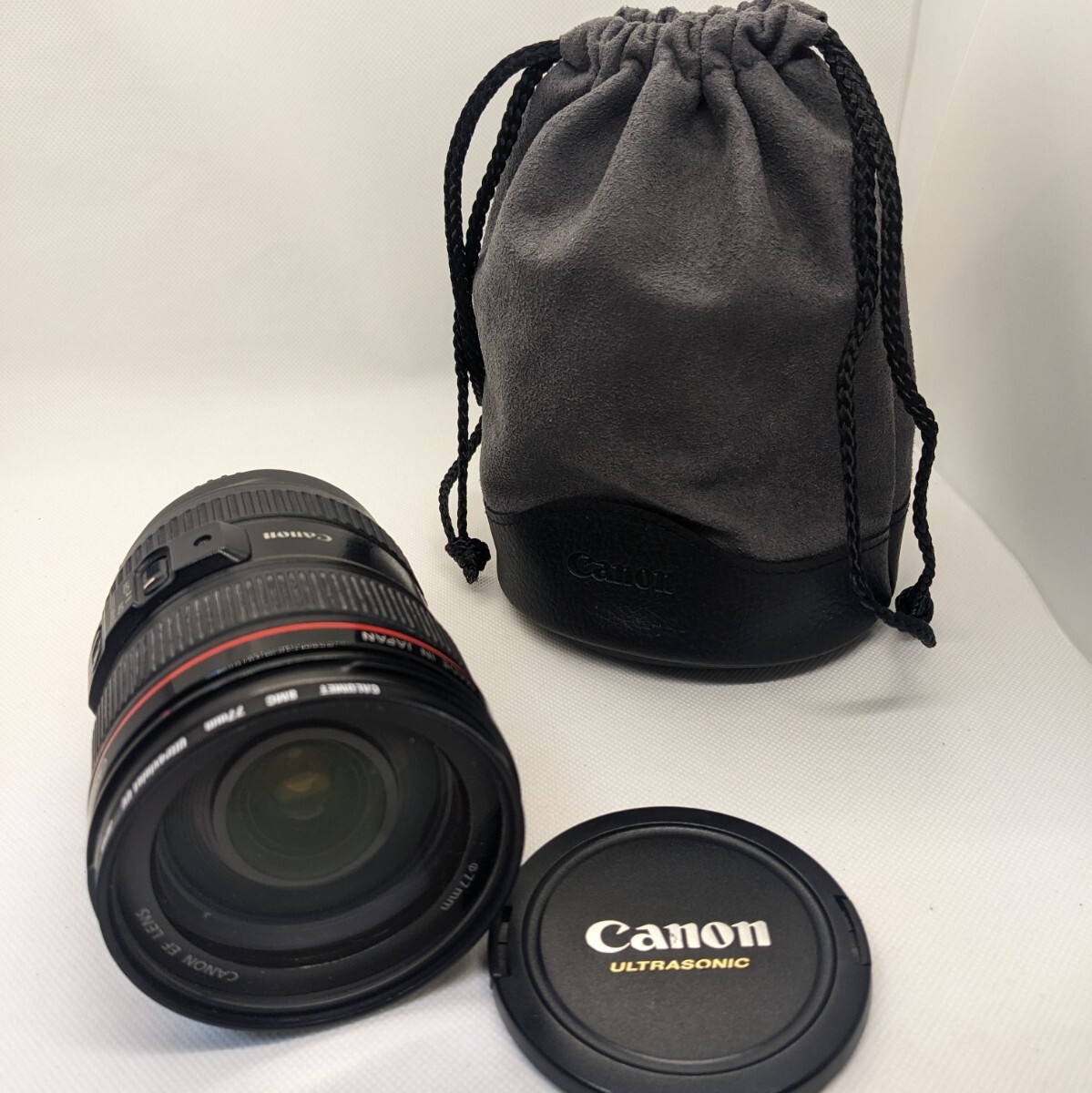 キャノン Canon EF 24−105mm f4　L IS USM レンズ 動作未確認 ジャンク品 巾着付【CBC-03】