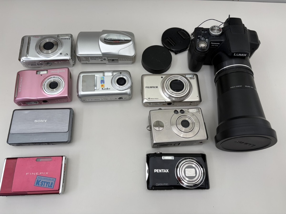 デジカメ まとめて 10台 SONY FUJIFILM Canon パナソニック PENTAX オリンパス 他 動作未確認 ジャンク品【CV-01】