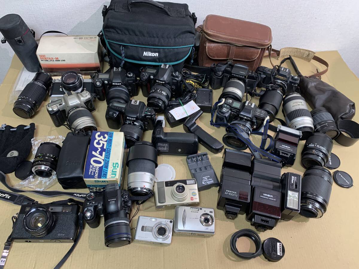 Nikon/PENTAX/FUJIFILM/YASHICA/カメラ レンズ 動作未確認 現状品 まとめて ジャンク セット まとめ (77)