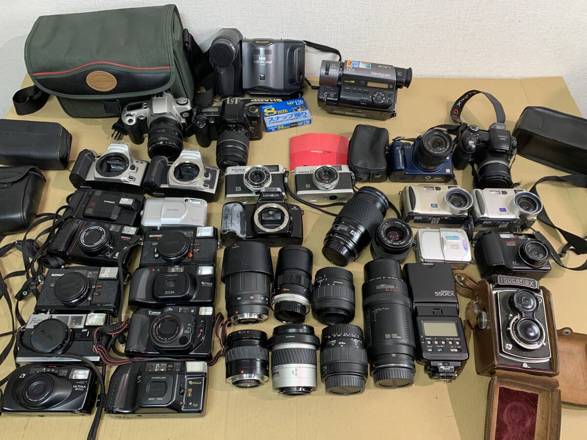 Canon/KONICA/LUMIX/MINOLTA/OLYMPUS/カメラ レンズ 動作未確認 現状品 まとめて ジャンク セット まとめ (81)
