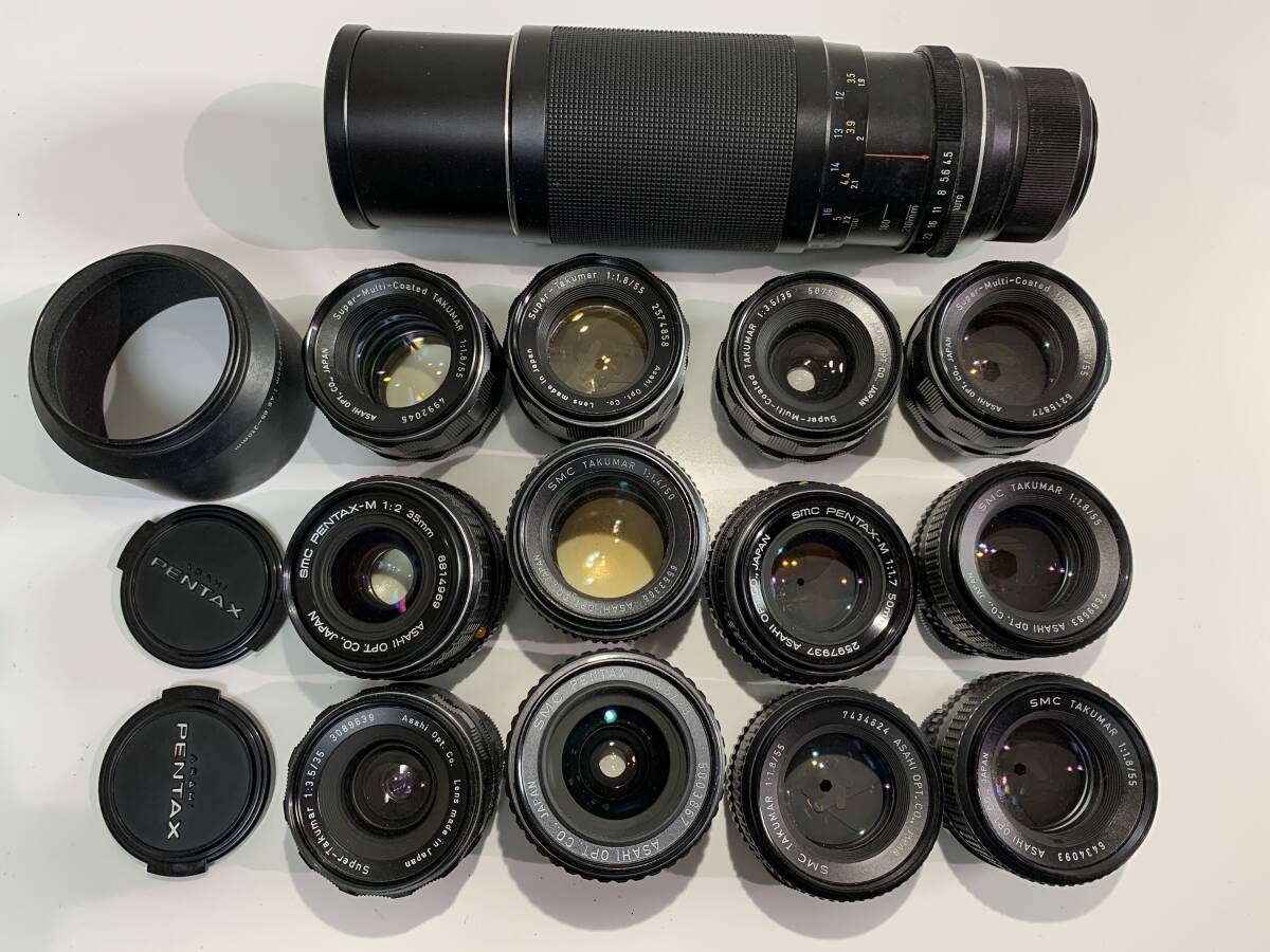 【13個】ペンタックス PENTAX SMC TAKUMAR 50mm F1.4/他 レンズ 大量 動作未確認 現状品 まとめて ジャンク セット まとめ (83)