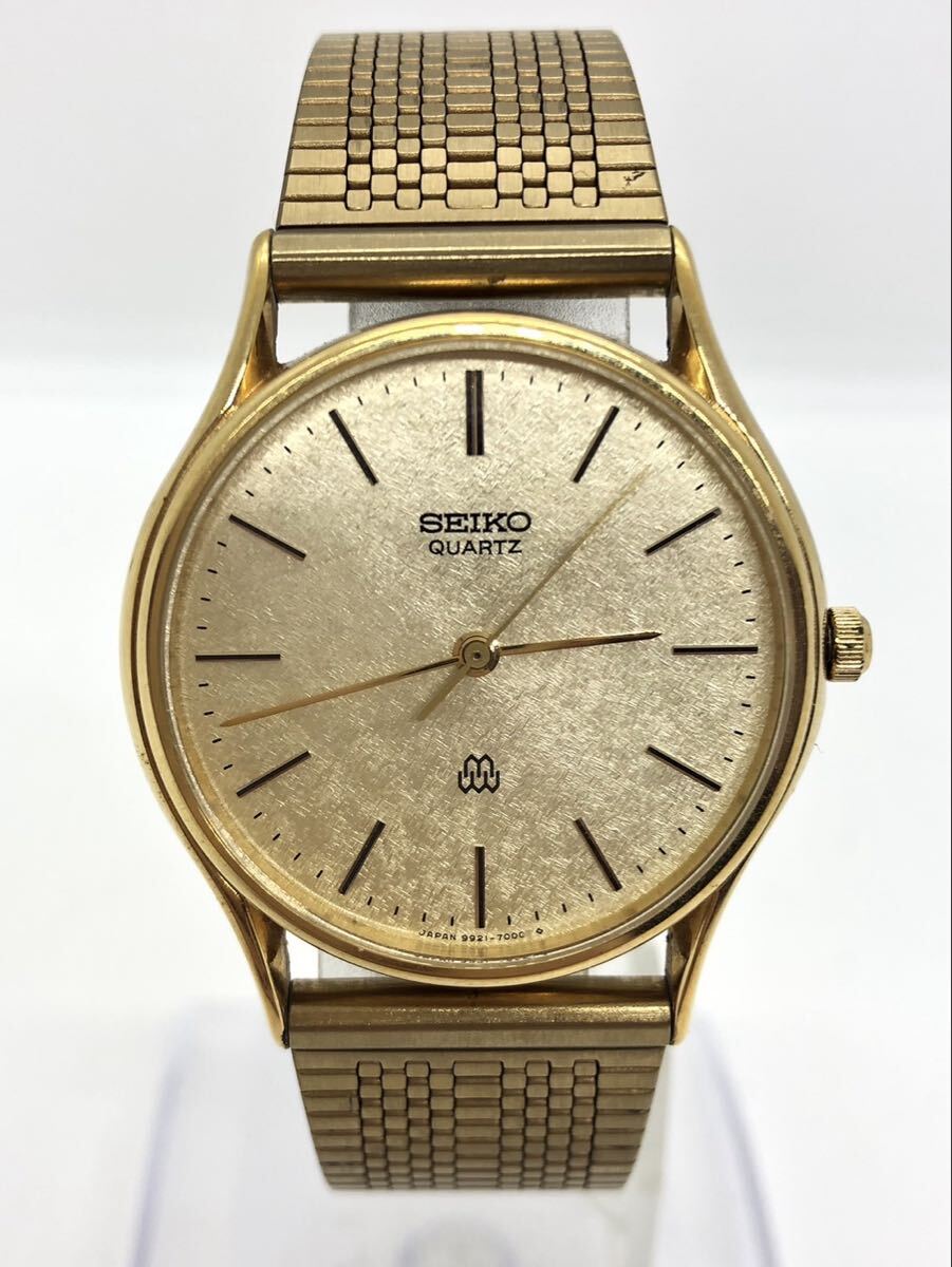 三173 SEIKO セイコー クォーツ 腕時計 QUARTZ 9921-7000 ゴールド文字盤 ヴィンテージ 不動　腕周り約15㎝　(T)