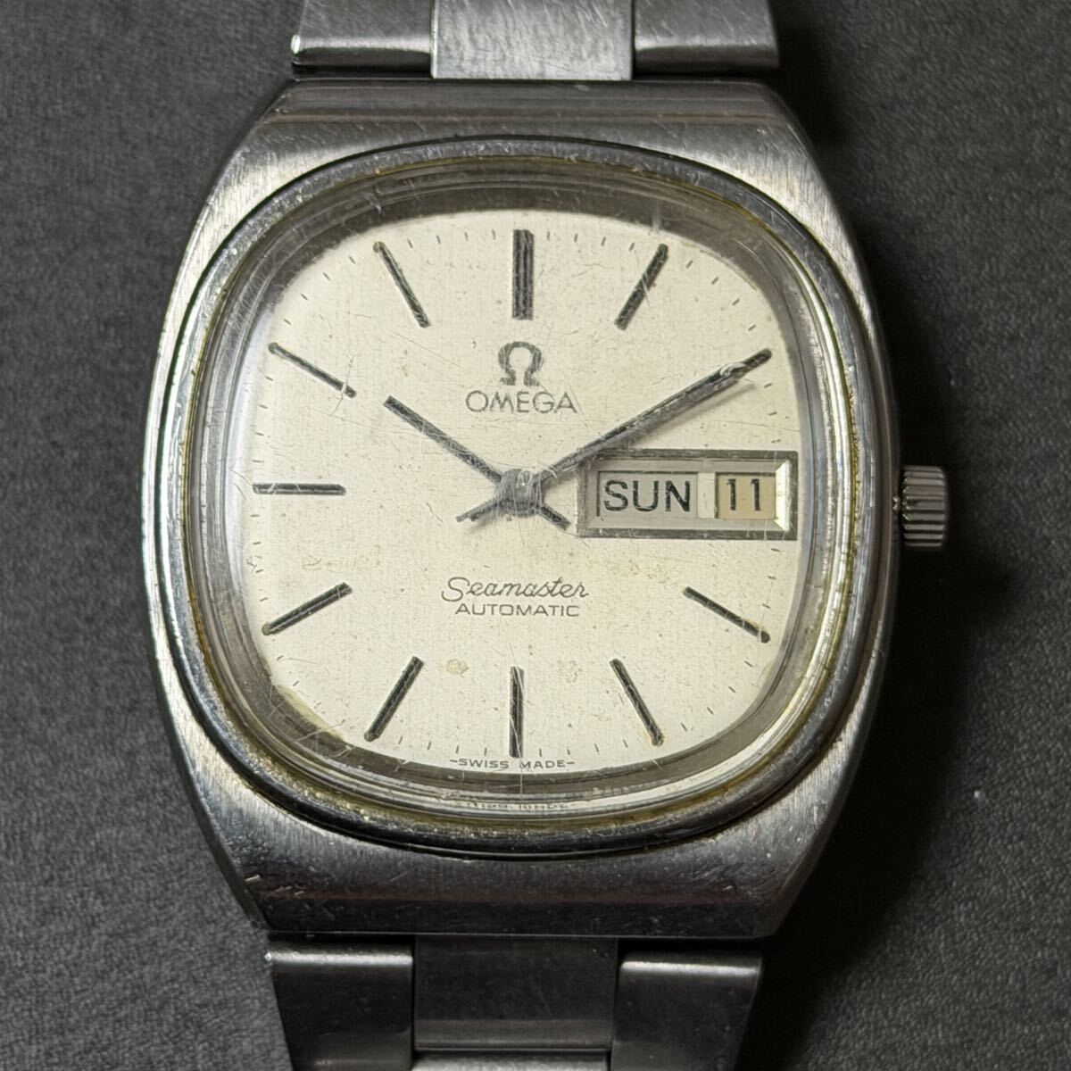 ZD860★ オメガ OMEGA　Seamaster　シーマスターデイデイト 166.0213.1 TVスクリーン 自動巻き　メンズ　腕時計 稼動品