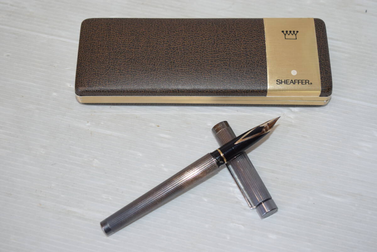M 万年筆 SHEAFFAR　シェーファー ペン先12K 585　STERLING SILVER アメリカ製 王冠マーク