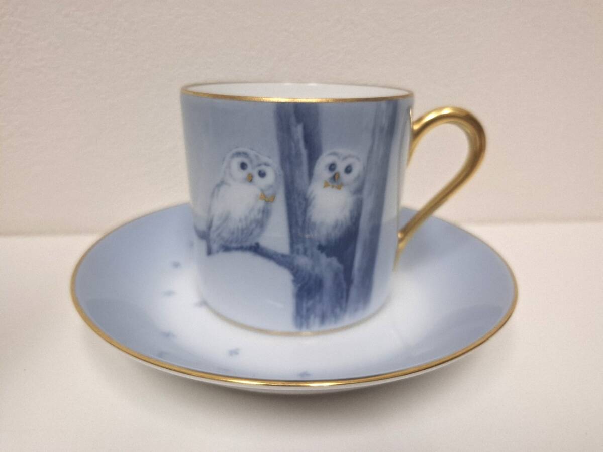 【貴重】大倉陶園 OKURA TAKARADA Special Edition カップ＆ソーサー ふくろう 金彩 JAPAN OACマーク コーヒーカップ ティーカップ
