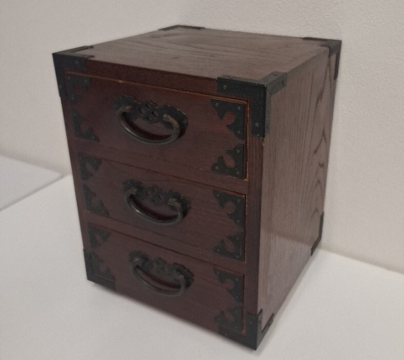 【貴重/高さ23cm】小引き出し 木製 道具箱 小物入 収納 小型 小箪笥 和風 和家具 古民具 古道具 民芸家具 レトロ 当時物 時代物