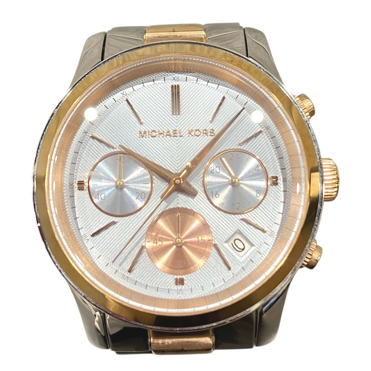 マイケルコース Michael Kors 腕時計 総重量約141g SS SS クオーツ アイスブルー文字盤 MK-6166 中古☆0312