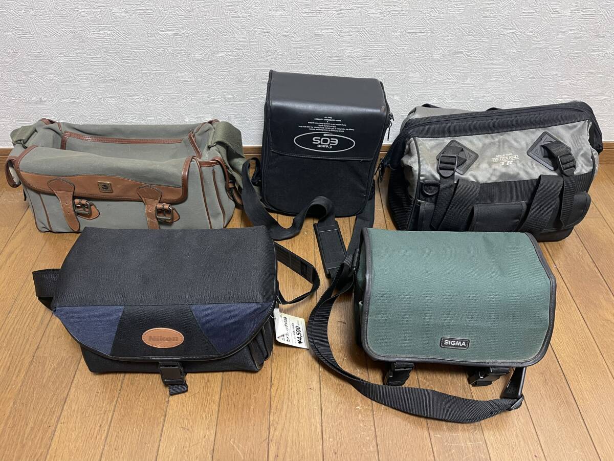 カメラバッグ5点 Canon Nikon Sigma まとめ ショルダーバッグ 一眼レフ ミラーレス 収納ケース レンズバッグ 撮影機材用 大容量セット 6165