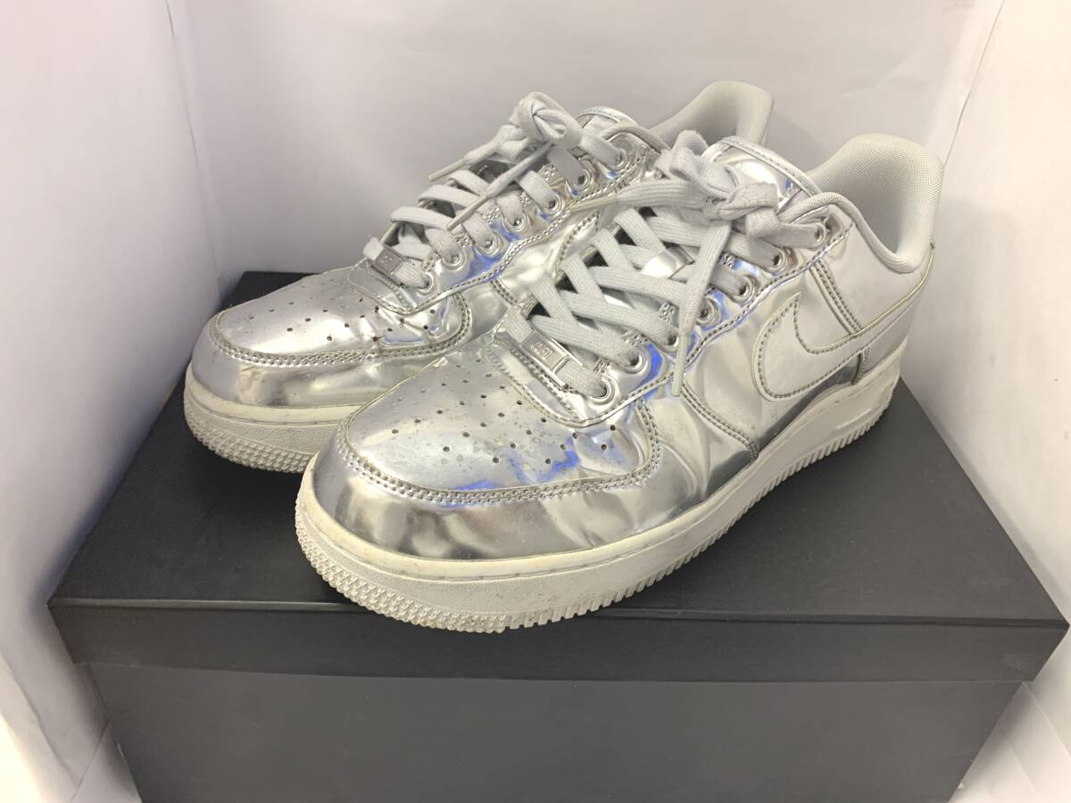 ●○83422　NIKE ナイキ 27ｃｍ CQ6566-001 WMNS AIR FORCE 1 SP METALLIC SILVER エアフォース1 メタリックシルバー ○●