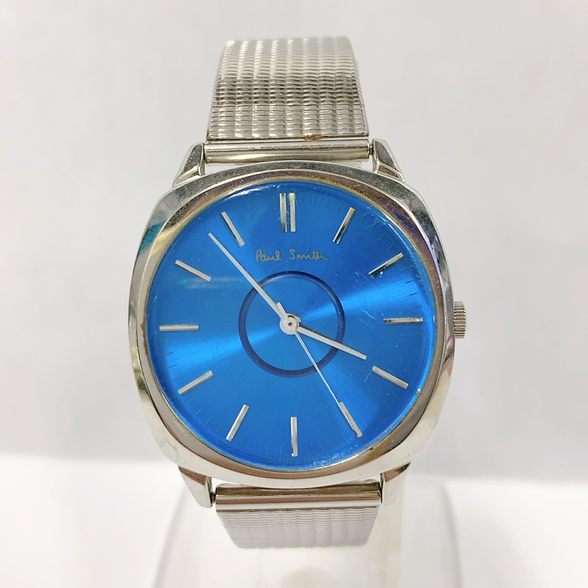 ・83760 Paul Smith ポールスミス 5530-F52258 クォーツ ブルー文字盤 腕時計 電池切れ