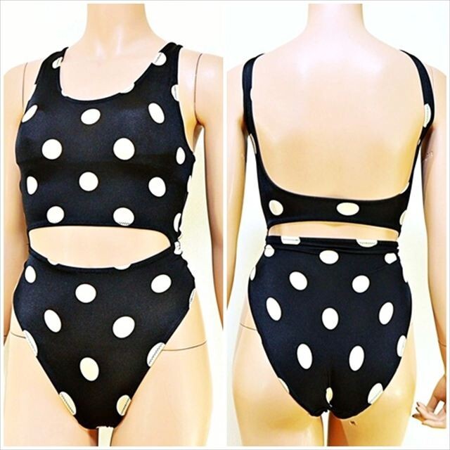 BE7-E13☆//可愛い水玉柄とセクシーシルエット*スイムウェア※一番安価な送料はゆうパケットなら280円