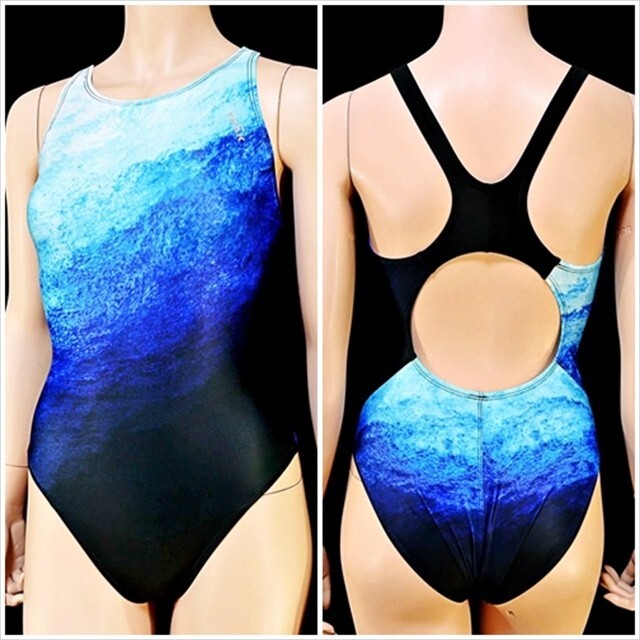 BX4-615//TMAK☆レディース競泳水着☆海を思わせるグラデーションカラー☆しっとりとした質感※一番安価な送料ゆうパケット250円