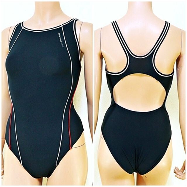 BE7-E85☆//marie claire forunマリクレール♪競泳水着*繊細な赤と白のラインでよりシャープに※一番安価な送料はゆうパケットなら250円