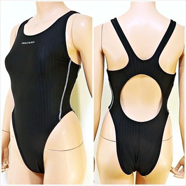 BE7-G02☆//Lサイズ♪ハイカット小尻競泳水着*オープンバック*上品さとクールさの融合※一番安価な送料はゆうパケットなら250円