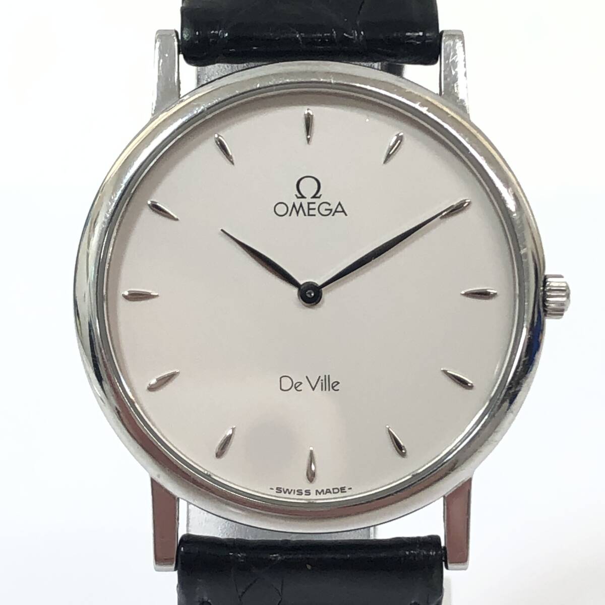 1円〜 稼働 OMEGA オメガ De Ville デビル シルバー文字盤 195.2378 ヴィンテージ 腕時計 クォーツ