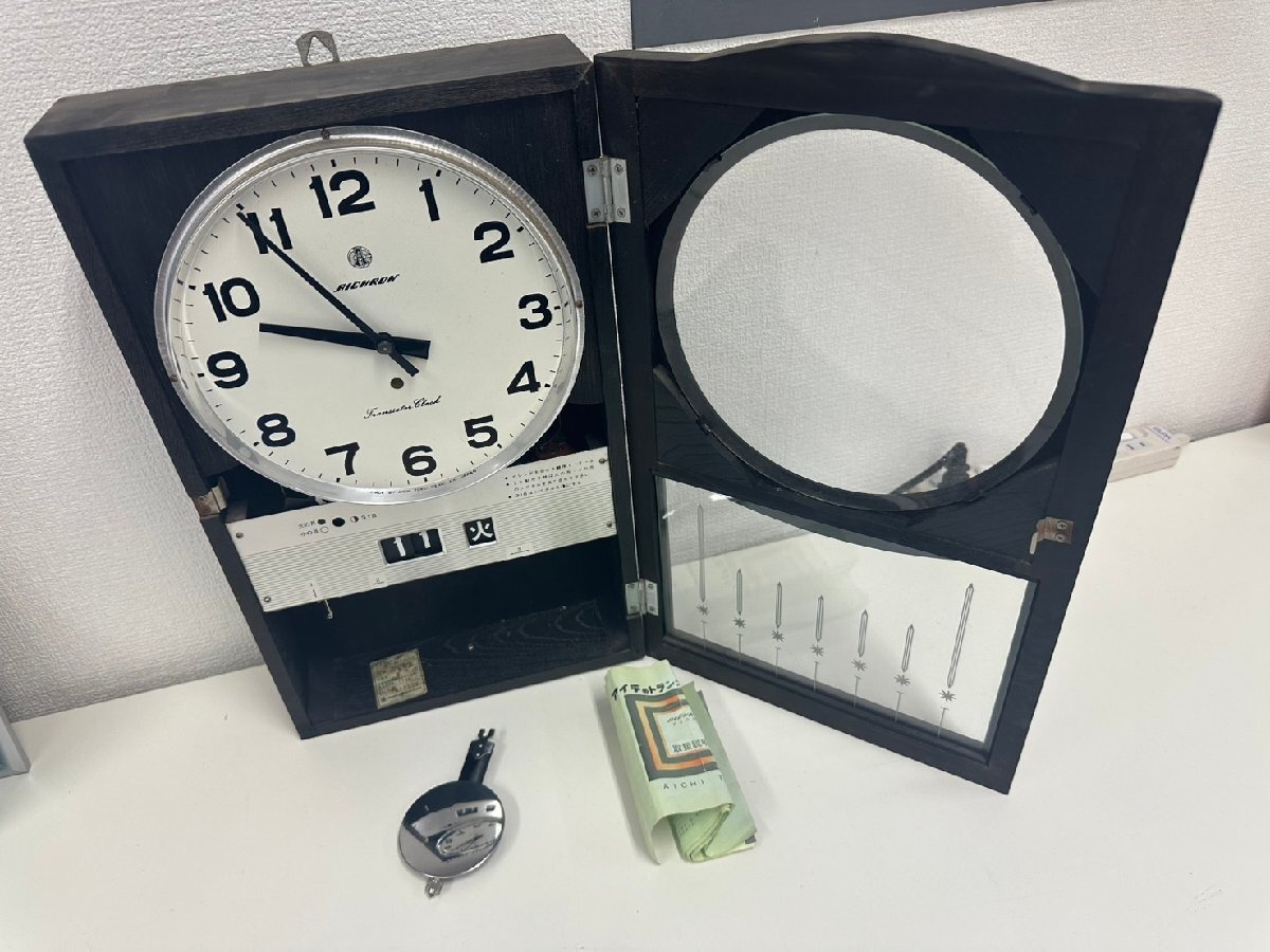 U073-X1-3650 愛知時計 AICHRON 昭和レトロ 掛け時計 7667 現状品①大阪