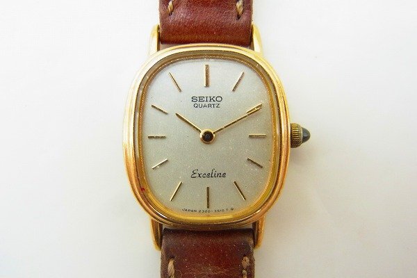 B044-Y41-1311◎ SEIKO セイコー 14K EXCELINE 2320-6660 レディース クォーツ 腕時計現状品③ 渋谷 ◎