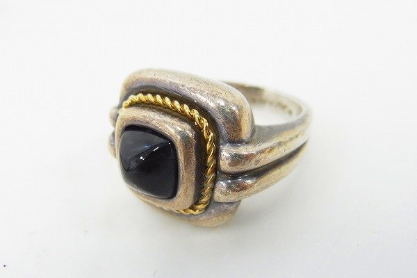 B157-Y41-1342◎ TIFFANY＆CO ティファニー SILVER 925 / 750 オニキス リング 指輪 アクセサリー 現状品③ 渋谷 ◎