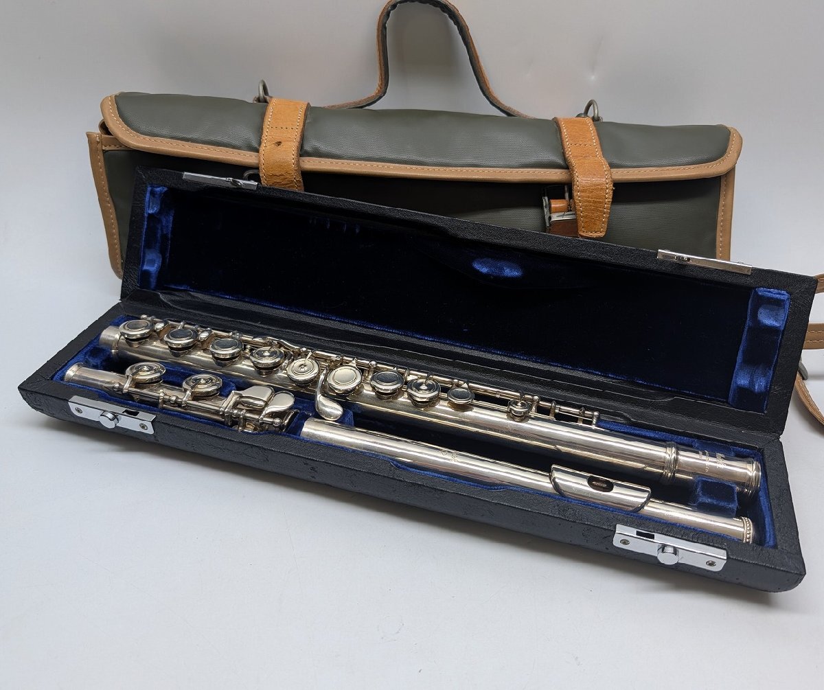 ＄希少【 Mateki マテキ フルート 02モデル 頭部管銀製 AG925 ケース入り イチョウマーク ハンドメイド 管楽器 吹奏楽 】KH16671