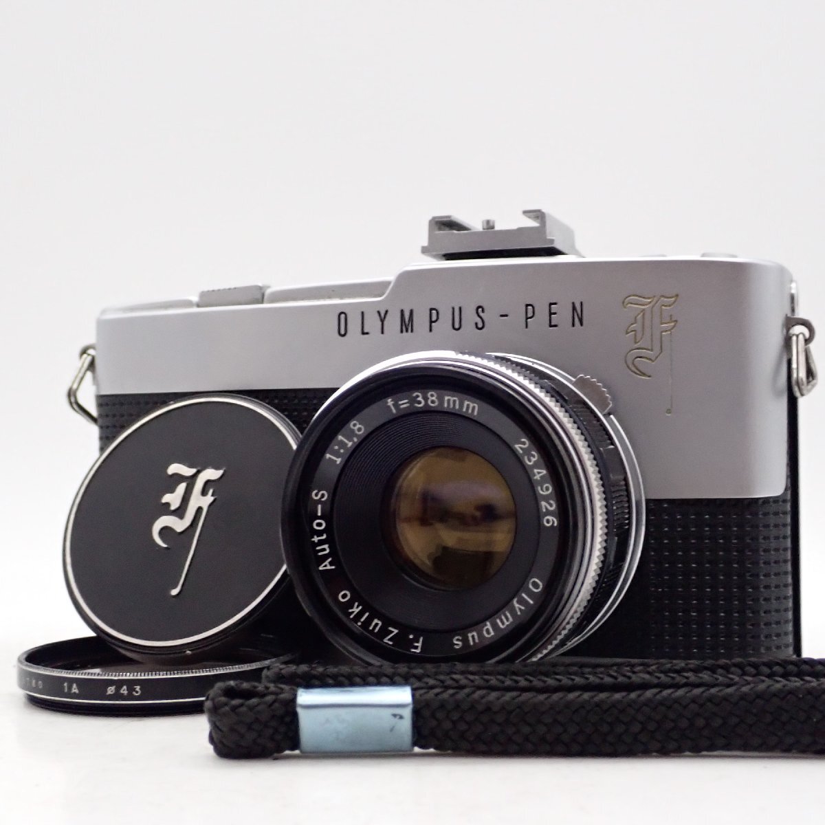 整備済 OLYMPUS Pen F 一眼レフフィルムカメラ ハーフフレイム 150307 F.ZUIKO Auto-S 38mm f1.8 標準 単焦点 マニュアル オールドレンズ