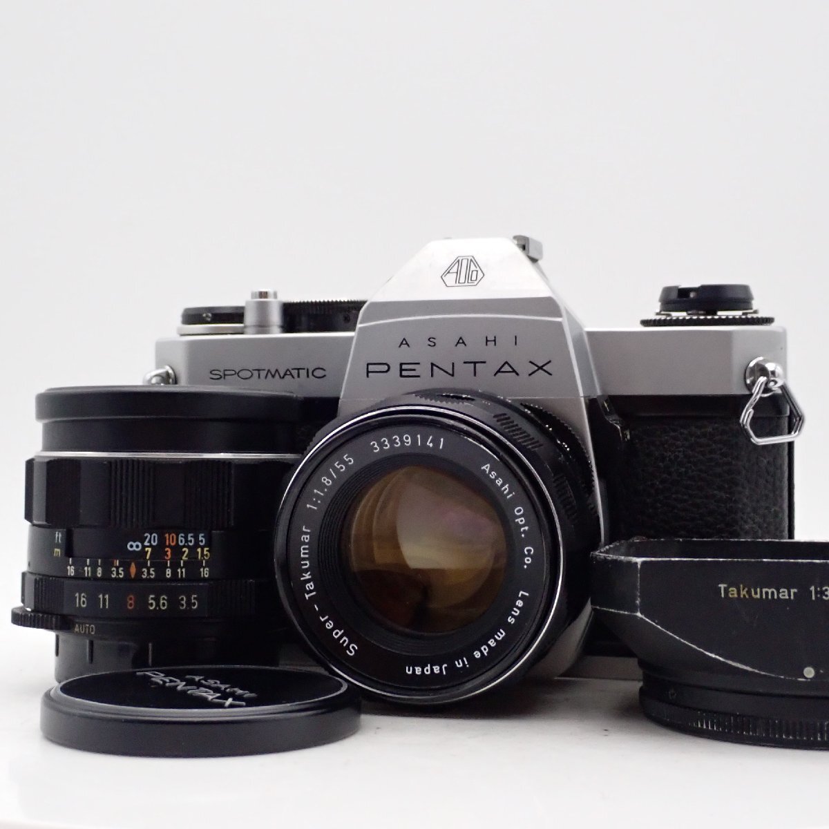 整備済 ASAHI PENTAX SPOTMATIC SP II 一眼レフフィルムカメラ Super Takumar 55mm f1.8 / Super Multi Coated Takumar 28mm f3.5