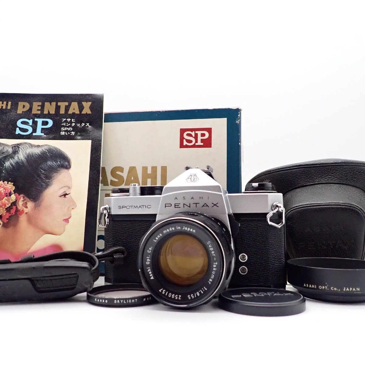 整備済 ASAHI PENTAX SPOTMATIC SP 一眼レフフィルムカメラ 2427732 Super Takumar 55mm f1.8 標準 単焦点 マニュアル オールドレンズ