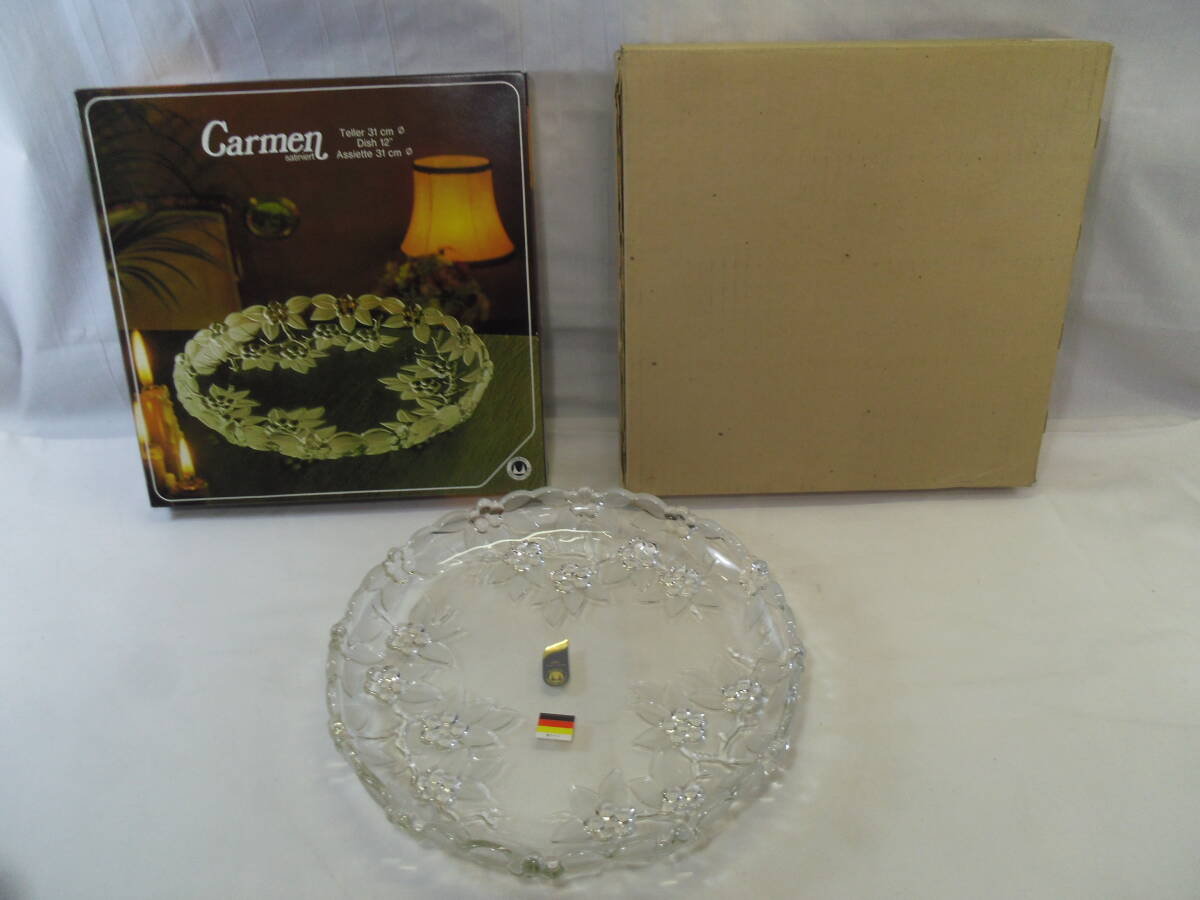  L69◇未使用◇ワルターグラス社製◇Carmen カルメン ORIGINAL WALTHER GLAS◇クリスタルガラス大皿◇直径約31cm◇西ドイツ製◇送料890円◇