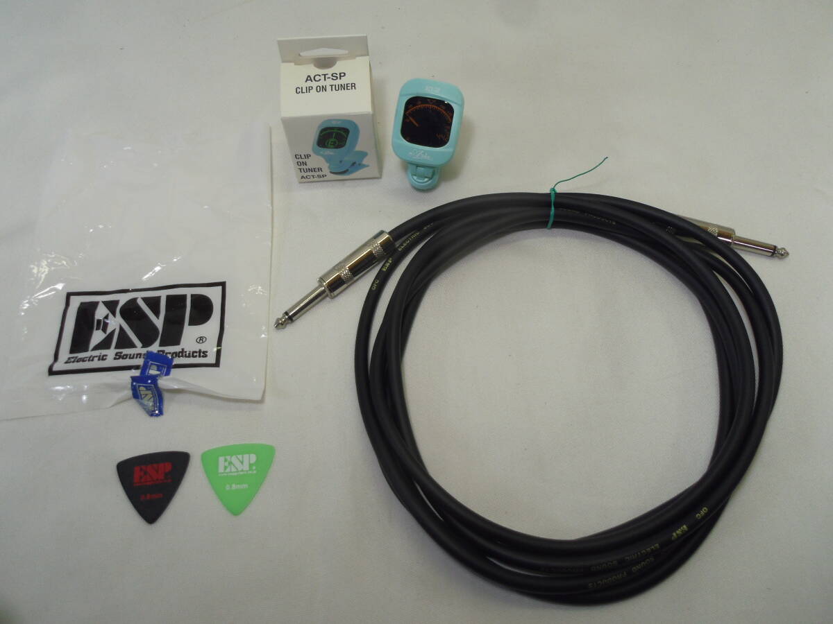 L94◇美品◇ESP シールド 3m◇ARIA ACT-SP Light Blue クリップ式チューナー◇ESP ピック◇セットで◇送料680円◇