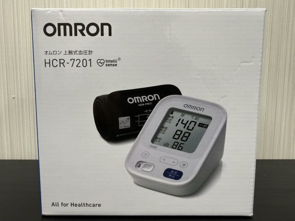 美品 A3 OMRON オムロン 上腕式血圧計 HCR-7201 家庭用 スタンダード 19シリーズ ヘルスケア 血圧計 通電確認済み 現状品