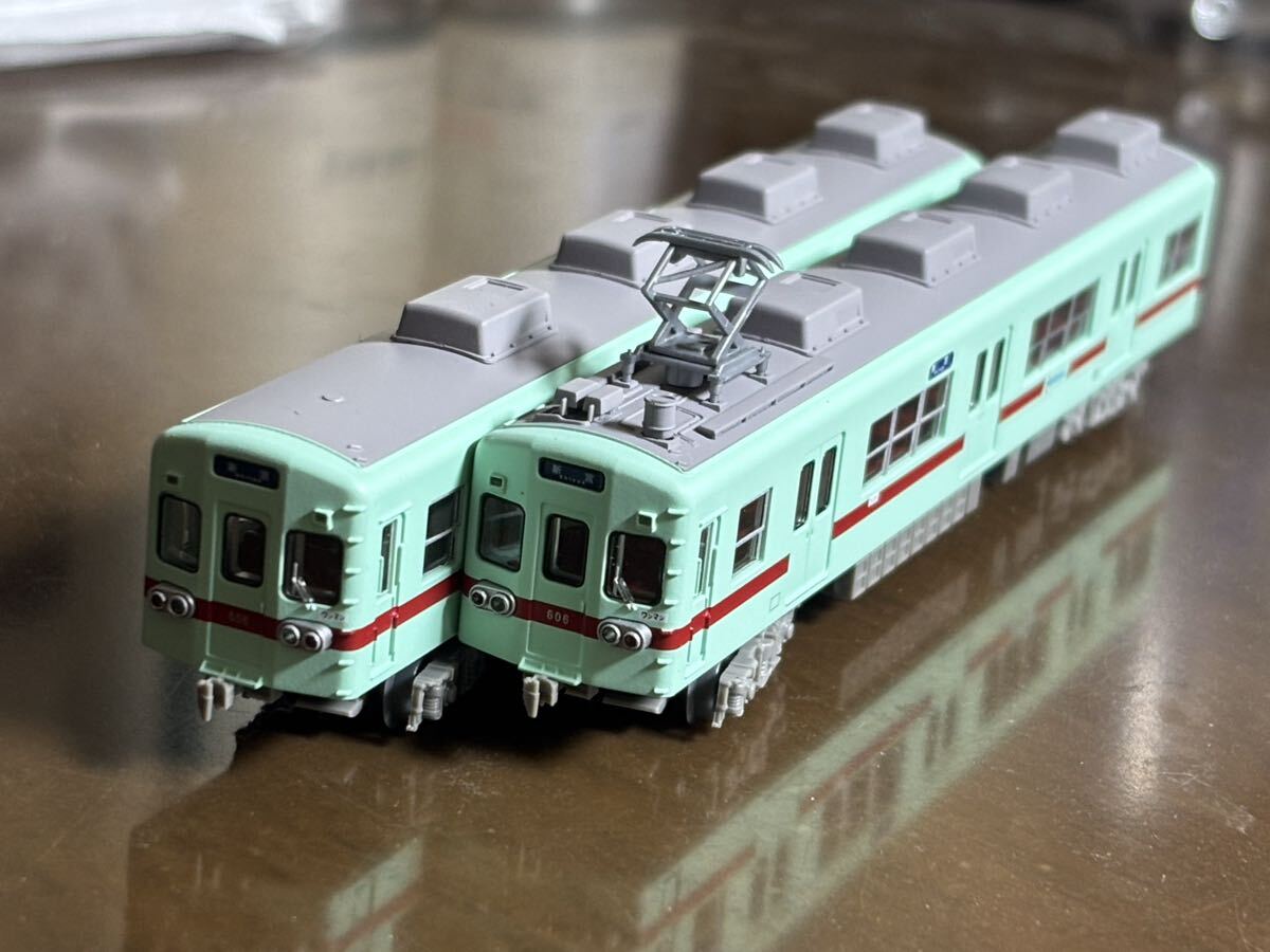 トミーテック 鉄道コレクション 西日本鉄道 貝塚線(宮地岳線)西鉄600形アイスグリーン復刻塗装2両セット