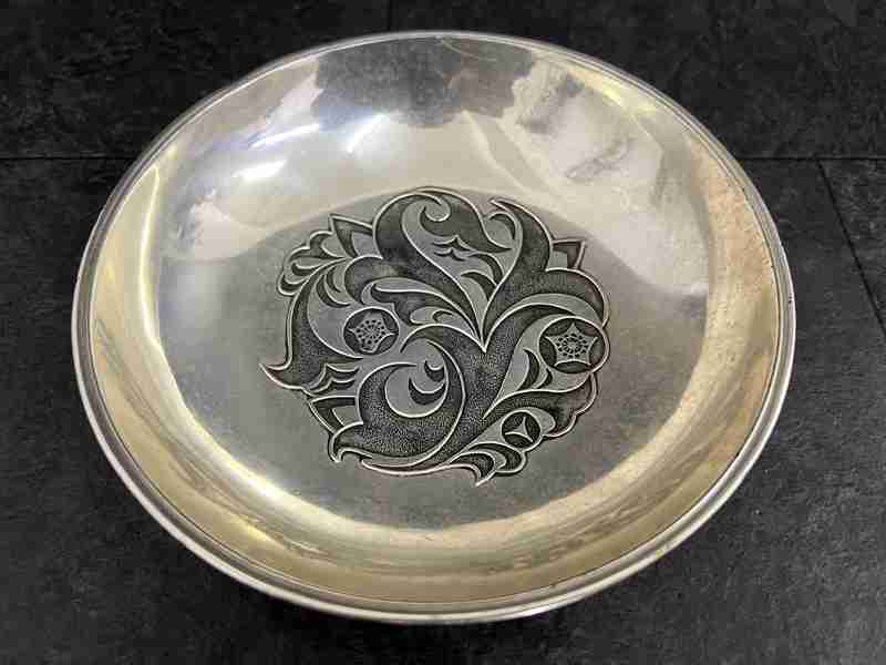 ct13725　日本精工　錫製　鉢　皿　お菓子入れ