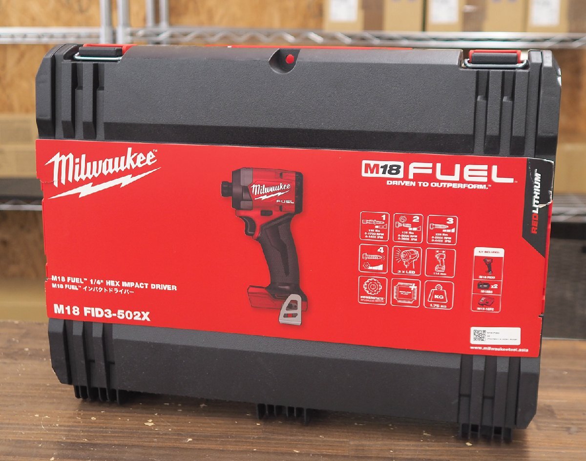 新品 milwaukee ミルウォーキー 18V 充電式インパクトドライバ M18 FID3-502X JP 5.0AhバッテリM18B5 JP×2・充電器M12-18FC JP・ケース付