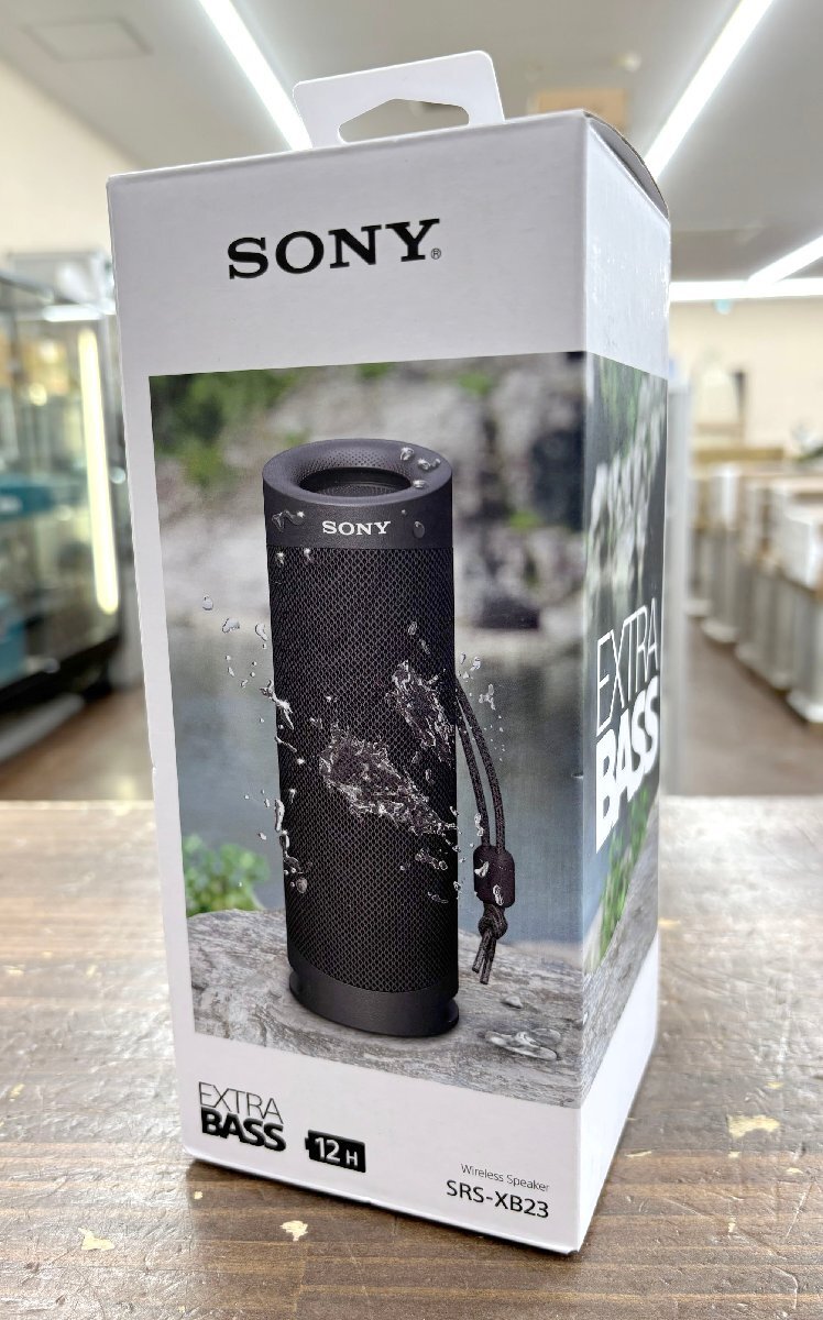 SONY/ソニー ワイヤレスポータブルスピーカー SRS-XB23 ブラック EXTRABASS 防水 海水 アウトドア お風呂 最大12時間 Bluetooth