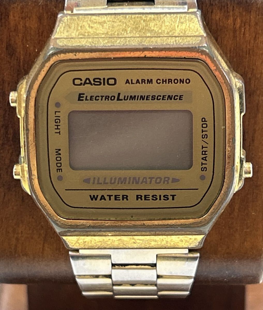1円 CASIO カシオ 腕時計 ゴールド スクエア A168 デジタル 不動